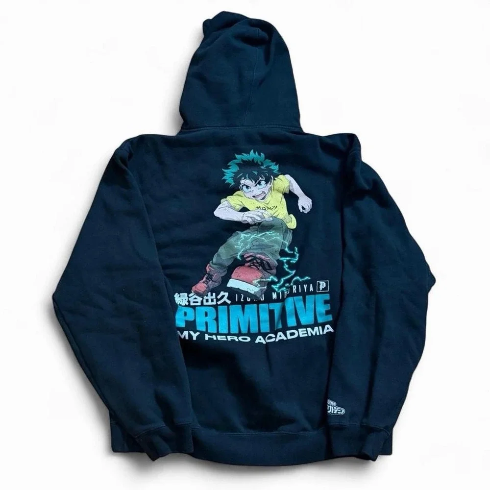 Primitive My Hero Academia Izuku Midoriya Deku Pullover Hoodie Size Large Anime